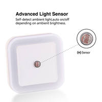 Mini lampe de nuit LED minimaliste avec capteur crépusculaire, prise EU/US, lampe murale cube automatique 220V pour chambre, couloir, escalier