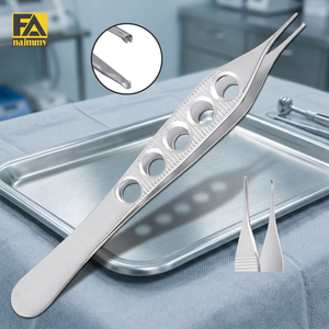Pinzas para tejidos Adson con mango fenestrado, 1x2 dientes, punta regular, rectas, instrumento quirúrgico, certificado CE - Product Image 2