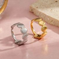 Bague géométrique ovale vintage en acier inoxydable pour femmes et filles