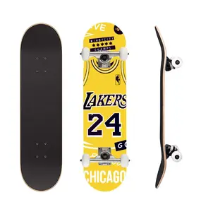 Skate de madeira personalizado com 7 camadas, skate completo de madeira de bordo para loja com 7 patinetas personalizadas, venda quente de superfície personalizada 31 "pro