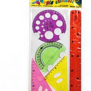 Juego de Reglas de Plástico de Alta Calidad para Material Escolar, 5 Piezas, Juego de Reglas Profesionales de Matemáticas y Geometría, Novedad 2026 - Product Image 1