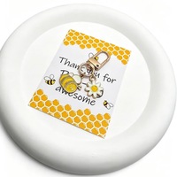 Porte-clés Abeille Marguerite en Strass avec Carte de Remerciement - Bee-ing Awesome |   Breloque de sac en émail délicat en forme d'abeille, cadeau d'appréciation charmant
