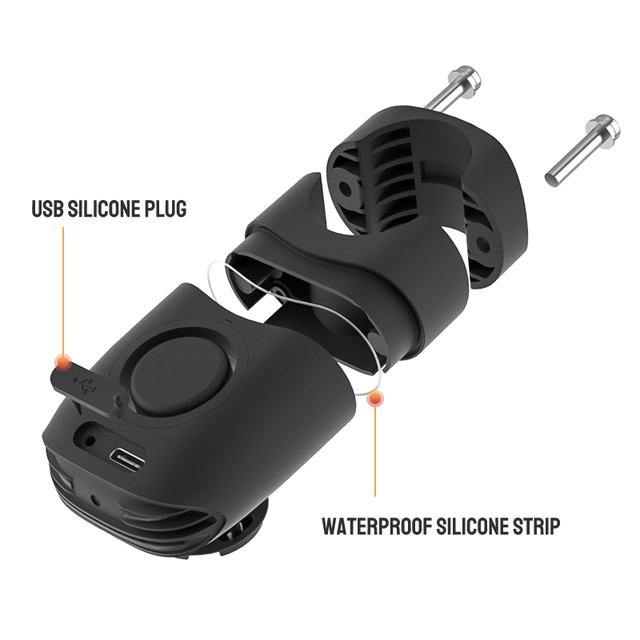 Rechargeable ABS Bicycle LED Rear Lamp with Alarm IP65 Waterproof 4 Modes Anti-Theft Brake Sensor Password Seat Post Mounting