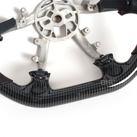 Volant sport en cuir et fibre de carbone de haute qualité pour Corvette C5 C6, fond plat, rouge, pièces de performance