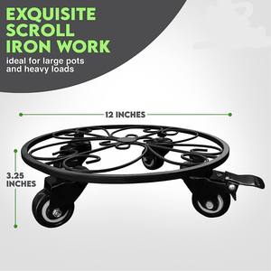 Ролики с вращением на 360 градусов, тележка для цветочных горшков, для грузчиков и плантаторов, прочная категория товаров - Product Image 3