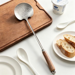 Espátula para wok de titanio puro, 99% puro, resistente al calor, mango de madera de palisandro, utensilio de cocina para freír y revolver - Product Image 2