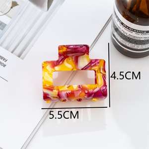 2025全球批发趋势韩国醋酸纤维发夹矩形5.5厘米鲨鱼女孩设计 - Product Image 3