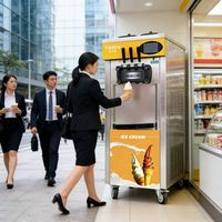 Machine à glace molle et gelato Moseener à usage commercial, vente en gros, pour fruits, lait, eau, farine, noix