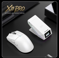 Souris de jeu sans fil rechargeable Attack Shark X11Pro V2 Tri-Mode légère pour l'e-sport, PAW3315, 2.4G BT filaire
