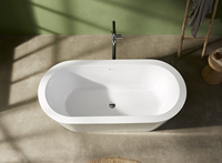 Baignoire autoportante en acrylique ovale moderne, ensemble d'accessoires de salle de bain pour la maison, l'hôtel, la villa