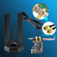 Antenne WiFi 6E Tri-Bande Eightwood 6GHz/5GHz/2.4GHz avec Base Magnétique pour Gaming, Câble d'Extension 65ft, Carte WiFi 6E PCIe pour PC/Ordinateur de Bureau, Routeur