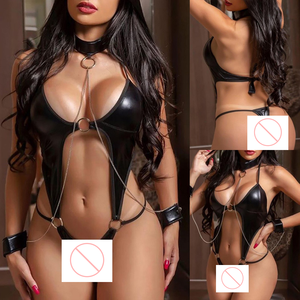 SFY1281 Body da donna e ragazza intimo intimo Sexy da donna con catena nera in pelle aderente stile unico completo - Product Image 1