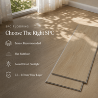 Revêtement de sol SPC robuste 5 mm, couche d'usure 0,7 mm, ignifuge, étanche, carreaux composites pierre-plastique à noyau rigide, système clic, pour intérieur