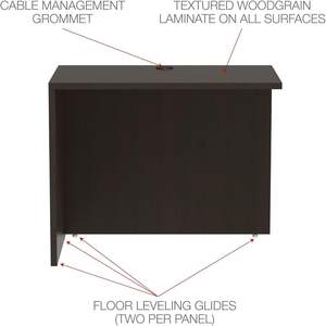 Alera Valencia Series Reversible Return/Bridge Shell Espresso 35W X 23.63D X 29.5H pour bureaux - Product Image 3