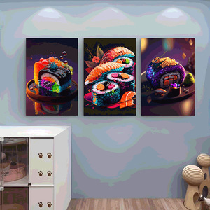 Ẩm thực Nhật Bản hiện đại HD canvas sơn Poster nhà máy trực tiếp trừu tượng cho phòng khách nền tường in nhà hàng - Product Image 2