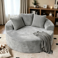 Fauteuil simple rond compressé pour hôtel, en tissu rembourré moderne, avec mousse compressée, design dernier cri, chaise de loisirs