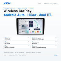 KSOY Layar Android Mobil Stereo Radio Mobil Pemutar Android untuk Mobil Layar Sentuh 9 Inci Bluetooth