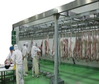 Ligne de traitement des bovins et des moutons d'abattoir de haute qualité Machines de ligne de convoyeur de coupe de viande pour poulet boeuf et porc