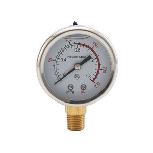 Manomètre Zhongxin 0-2,5 Mpa 0-360 Psi, boîtier en acier inoxydable, raccord radial pour compresseur d'air et pompe hydraulique - Product Image 1