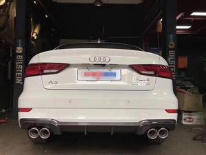 Diffuseur arrière de style <span class=keywords><strong>R</strong></span> en fibre de carbone pour <span class=keywords><strong>Audi</strong></span> S3 berline 2017-18, becquet de pare-chocs arrière - Product Image 2
