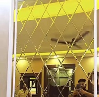 Mirror Gold Wall Panels Peel and Sticker Wall Decor Mirror Glass Mosaic