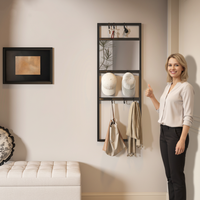 Étagères flottantes modulaires modernes en alliage d'aluminium, organisateur mural multi-niveaux grande capacité pour vêtements de salon