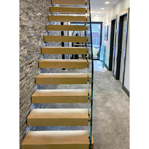 Luxe Kwarts Stenen Trap Trap Rechte Vrijdragende Trap Voor Appartement/Hotel/Duplex - Product Image 5