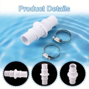 2pcs Stainless Steel <b>Hose</b> Clamps 1-1/4" or 1-1/2" <b>Hose</b> Adapter Pool <b>Hose</b> Connector Fittings for Swimming Pool <b>Vacuum</b> Cleaners - Product Image 5
