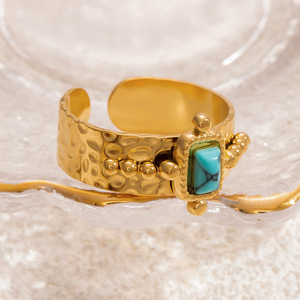 Bracelets à la mode plaqués or, pierre naturelle turquoise verte, bijoux en pierres précieuses, cadeau pour femmes, accessoires de style bohème - Product Image 4