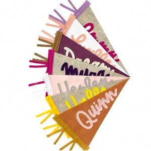 Customizable <b>Blank</b> Digital Printing Bunting Promotional Appliqued Embroidery Logo Automotive <b>Pennant</b> Flag <b>Felt</b> Aluminum Flagpole - Product Image 1