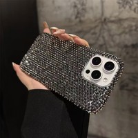 Coque de téléphone en TPU cristal de luxe faite à la main pour femmes diamant en strass pour iPhone 16 15 14 13 12 11 Pro Max accessoires de mode