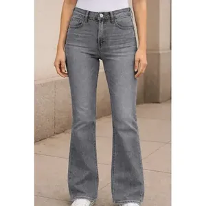 Jeans a Zampa d'Elefante da Donna Adrenaline, Vita Alta, Elasticizzati, Comodi, Traspiranti, Stile Semplice e alla Moda, 5 Tasche - Product Image 5