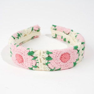 ربطة شعر مصنوعة يدويًا من البوتيك للنساء ربطة شعر فاخرة محبوكة لديكور شعر خارجي ربطة رأس واسعة - Product Image 4