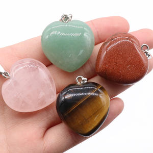 Kalung liontin bentuk hati batu alam terlaris dekorasi cinta mata harimau Amethyst penyembuhan untuk hadiah ulang tahun wanita - Product Image 2