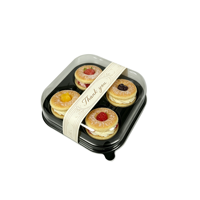 Groothandel 2/3/4-delige zwarte doosjes voor gebak, bladerdeegtaartjes, Indonesische mini fruittaartjes, verpakkingsdoos voor bakkerijbenodigdheden