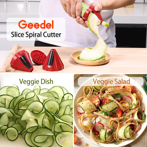 Spiraliseur manuel 3 en 1 Trancheuse de légumes en plastique pour courgettes et légumes Coupe-légumes polyvalent pour collations saines - Product Image 2