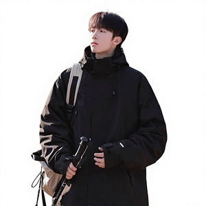 เสื้อแจ็คเก็ตบอมเบอร์ผู้ชายแบบสาม-ใน-หนึ่ง น้ำหนักเบา สไตล์สตรีทแวร์ สำหรับฤดูหนาว หนาขึ้น ป้องกันความหนาว <span class=keywords><strong>ลม</strong></span> และน้ำ - Product Image 1