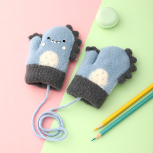 2-3 tuổi trẻ em hoạt hình mô hình quái vật dễ thương trẻ em hoạt động ngoài trời mùa đông găng tay dệt kim ấm áp - Product Image 2