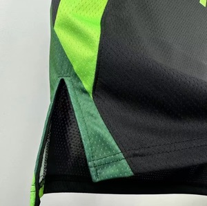 Shorts de basketball vintage pour hommes, taille mi-haute, 100% coton, décontractés, en toile et maille, imprimé streetwear, lettres brodées, fermeture à cordon de serrage - Product Image 5