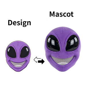1 pièce Tête de mascotte personnalisée avec logo de marque, taille adulte, personnage de dessin animé Alien, pour Halloween, carnaval, fête, cosplay - Product Image 1