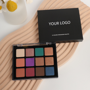 Paleta de sombras de ojos minerales de 12 colores, muestra de etiqueta privada personalizada, sin logotipo, tamaño de viaje, brillo, impermeable, mate y polvo brillante - Product Image 3
