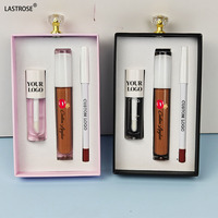 Coffret Noir 4-en-1 : Kit Lèvres Hydratant et Imperméable avec Gloss Transparent, Crayon à Lèvres et Taille-Crayon – Marque Privée