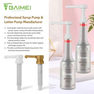 All in One Food Grade Plastic Syrup Pump Solution for Various Bottle Sizes Refillable Adapter Rings for Different Thread Types - Product Image 1
