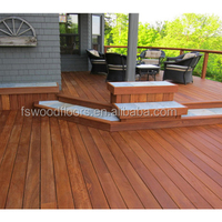 Plancher de terrasse extérieur en bois massif Merbau antidérapant, épaisseur 18 mm, résistant aux intempéries, bois dur traditionnel York YKS-DECKING
