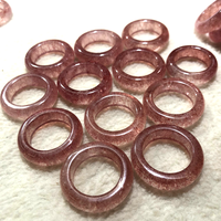 Vente en gros de bagues en quartz fraise naturelle bague en quartz fraise pour cadeau d'amour