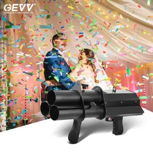 GEVV Modern Novel Design 3 Shot Stage Confetti Machine Aluminum Electric Wedding Confetti Cannon gun