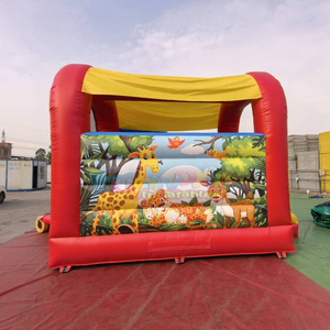 Castillo inflable comercial para niños, reino animal, combo 4 en 1 con tobogán - Product Image 4