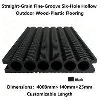 Plancher composite WPC à rainures fines et grain droit, 6 cavités, écologique, pour jardin et extérieur, 140 mm x 25 mm, longueur personnalisée