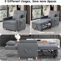 Canapé-lit simple réglable avec ports USB Type C, fauteuil en cuir résistant à l'usure et aux rayures, canapé-lit