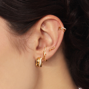 Boucles d'oreilles sans perçage en forme de croix en zircon, manchette d'oreille pour femme, bijoux en argent sterling 925 - Product Image 3